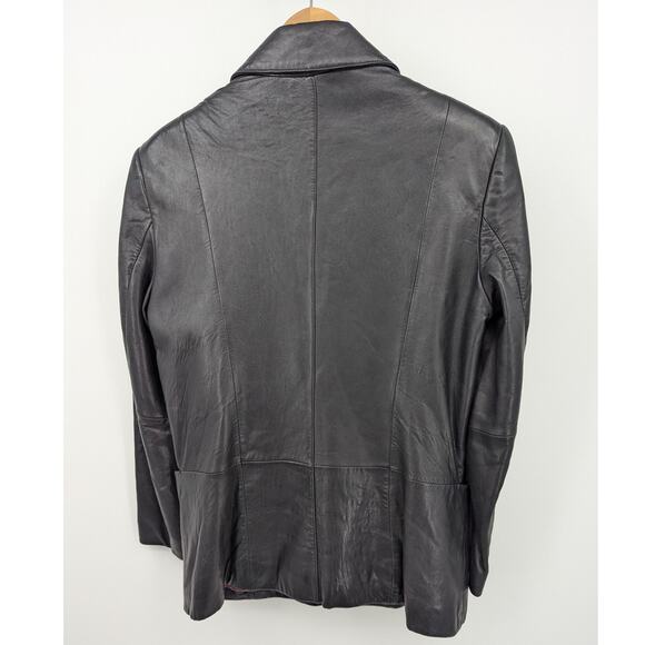 Vintage Nicole Miller Women's Black Genuine Leather Jacket Size Medium M - Picture 2 of 6